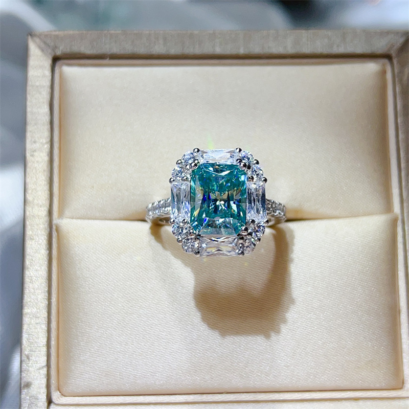 S925 Sterling Silver Moissanite Wedding Ring, Luxury Delicate